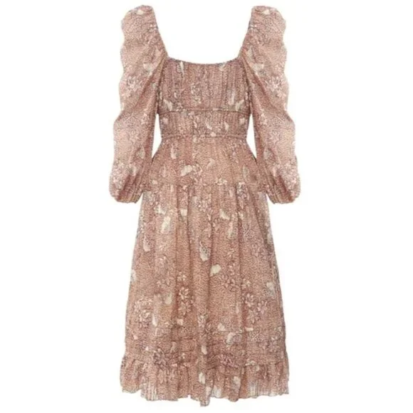 NWOT Ulla Johnson Pleated Floral Dress - Picture 11 of 11